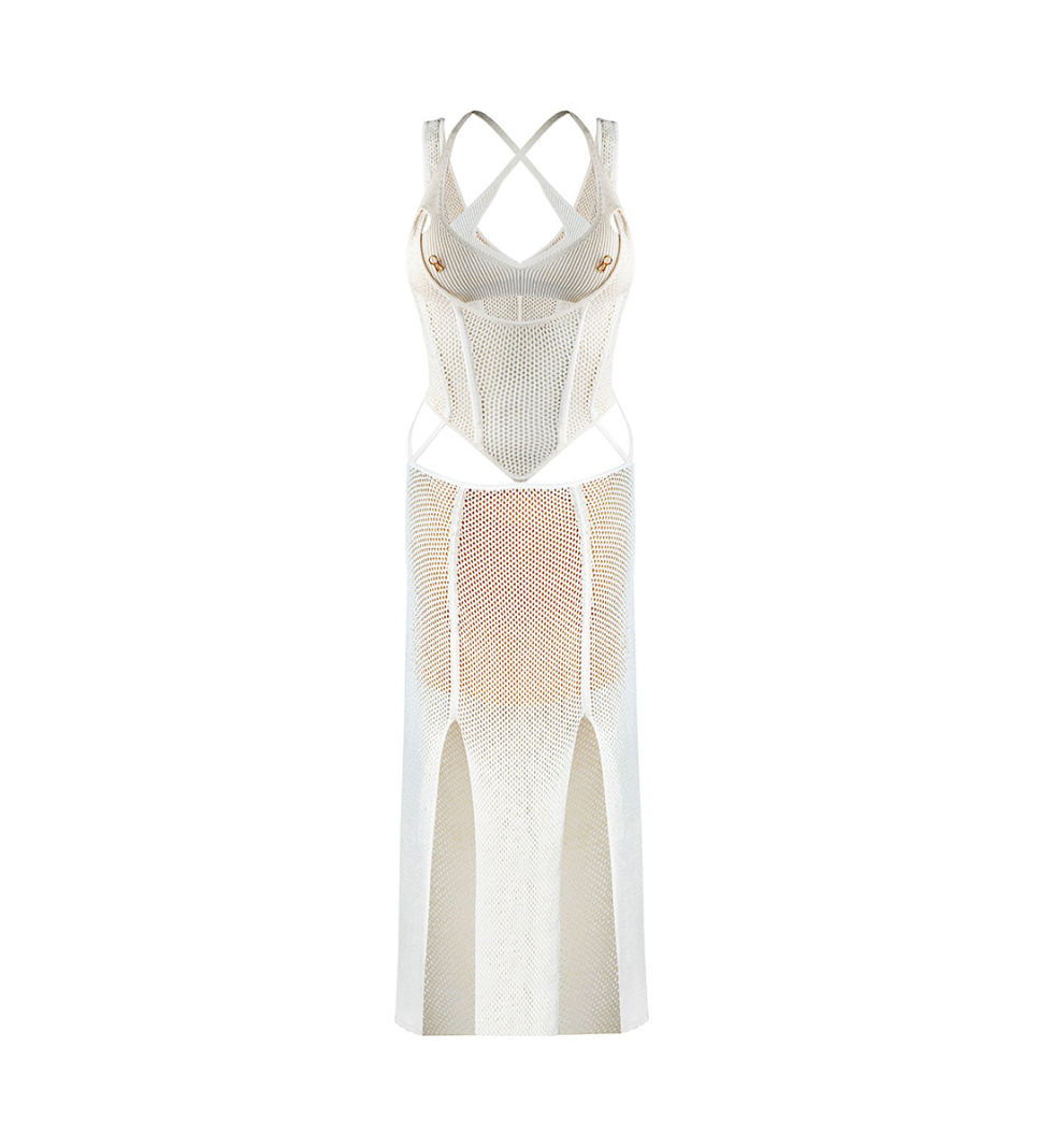 TONiA Openwork dress milk