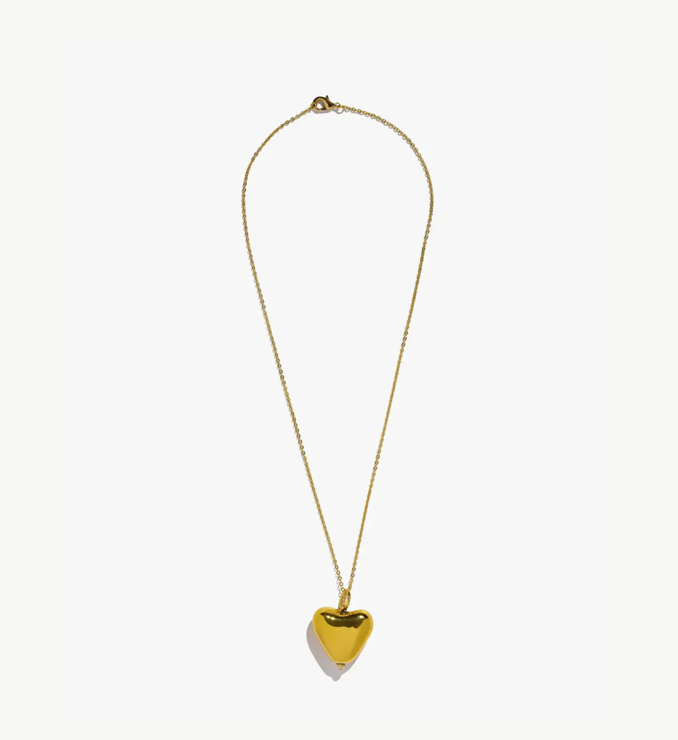 TSVITE TEREN SKARB Pendant large golden heart on a chain