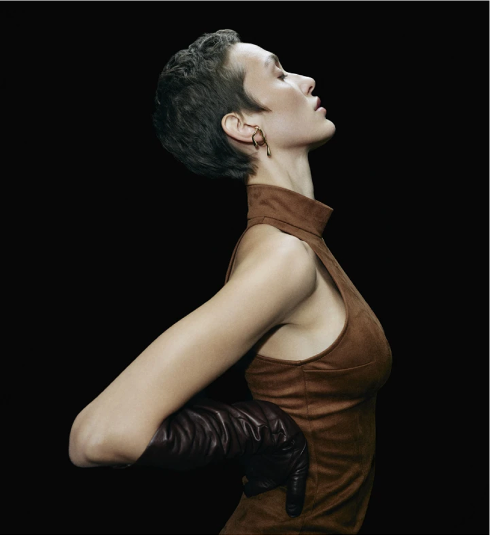 Twen2S sleeveless suede top cocoa