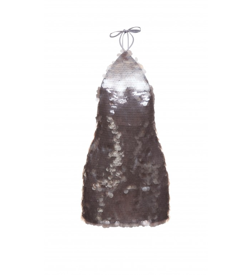 Wild Hearts sequin dress with open back Metallic