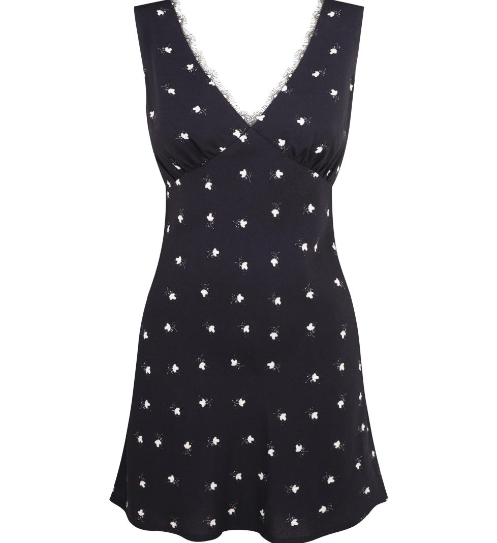 YASNA Short floral dress black