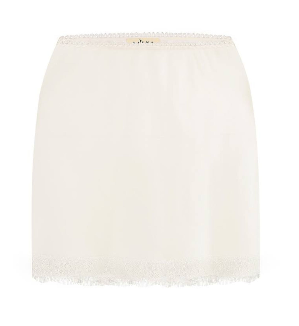 YASNA Silk white skirt