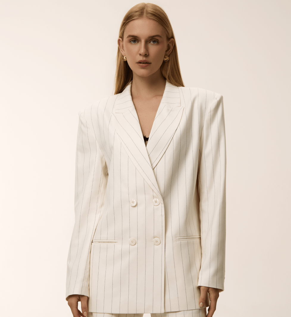YASNA Striped jacket white