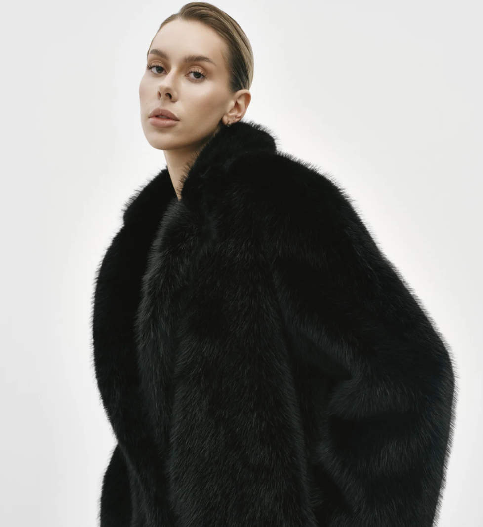 ZGURSKY Maxi fur coat black