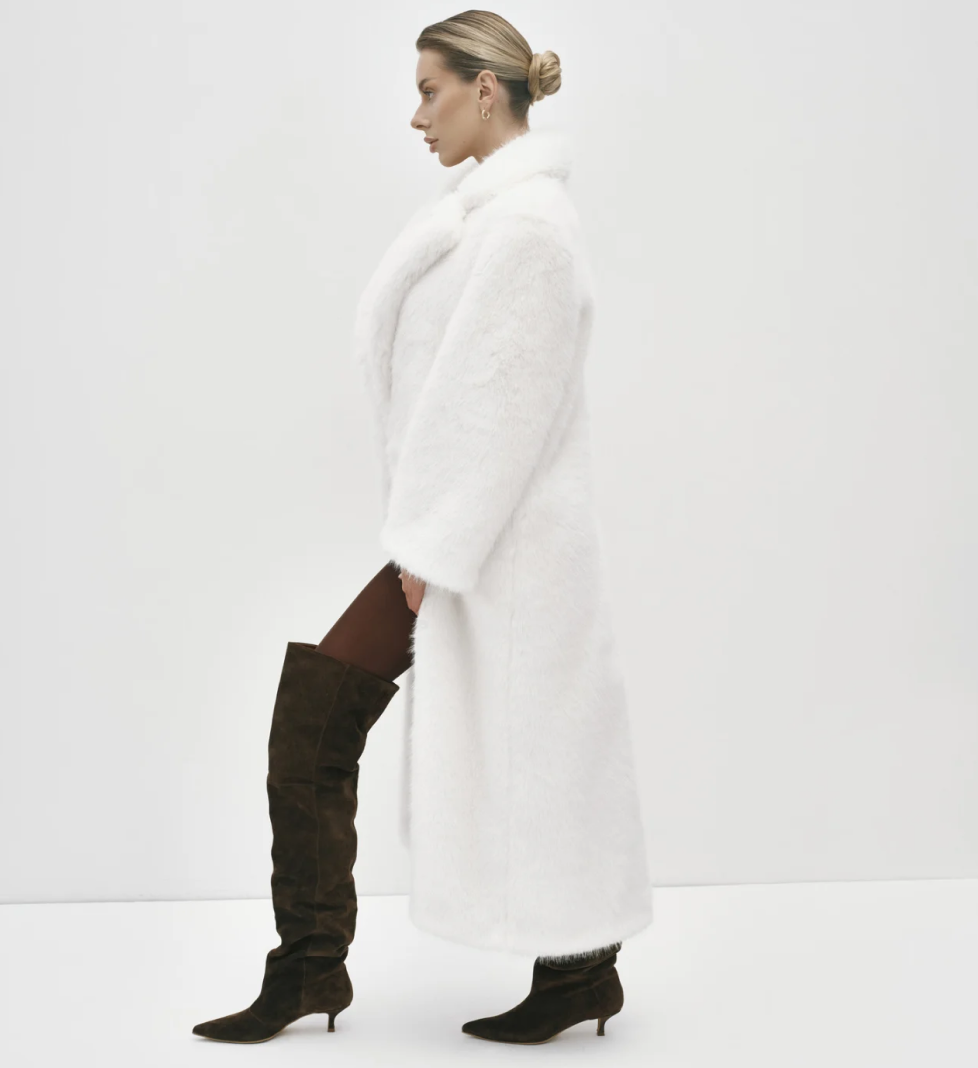 ZGURSKY Maxi fur coat white