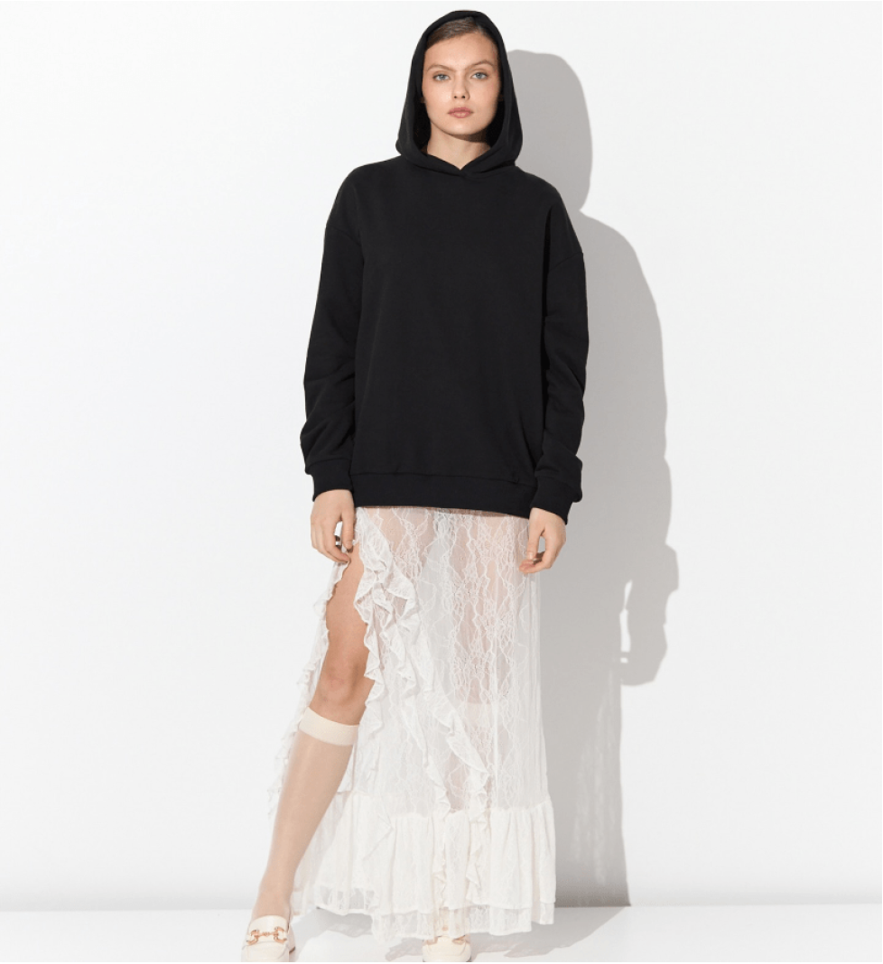 ZIGZAG Hoodie Wings Black